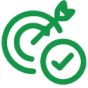 Innovative IT Solution Icon: a green check mark and a target with a dart
