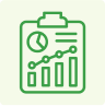 a green line drawing of a chart